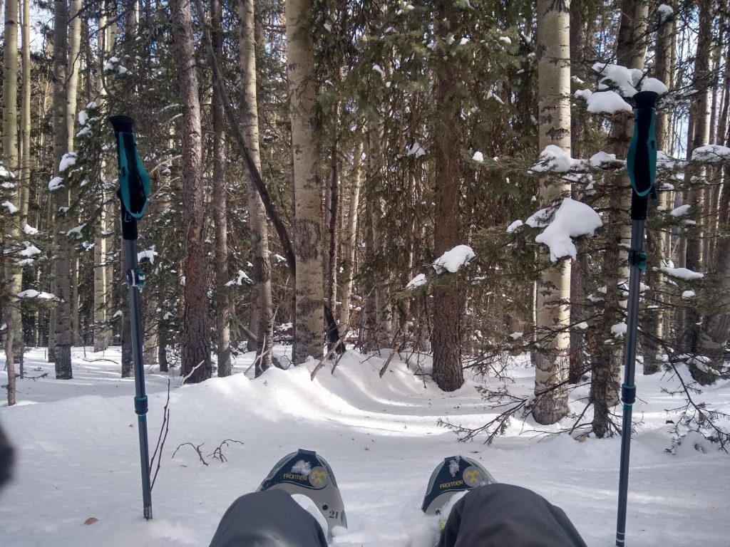 Resting during a strenuous snow shoe adventure